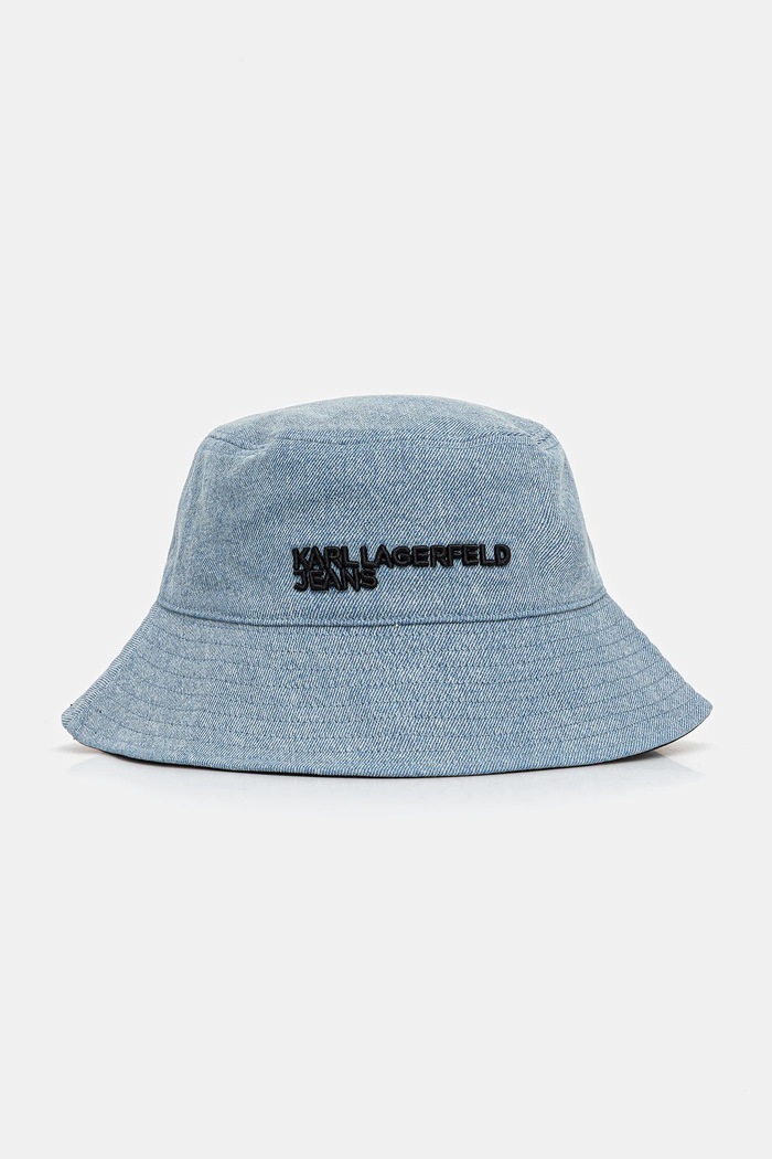 Bavlnený klobúk Karl Lagerfeld Jeans bavlna modrá B1W33056