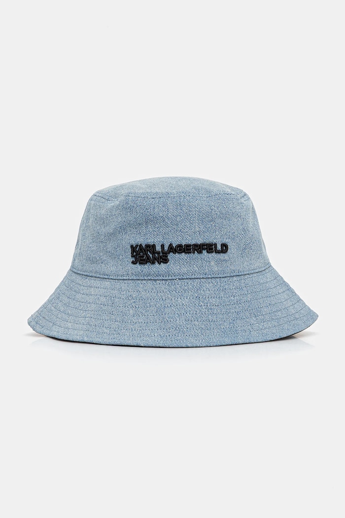 Bavlnený klobúk Karl Lagerfeld Jeans bavlna modrá B1W33056