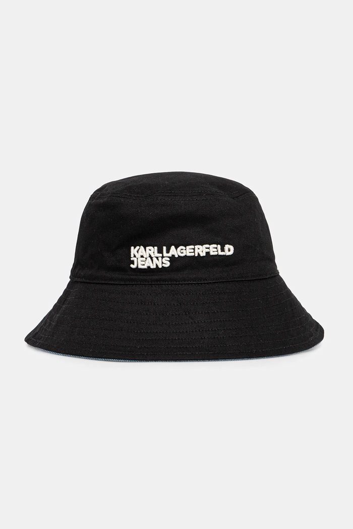 Bavlnený klobúk Karl Lagerfeld Jeans B1W33056 modrá SS26