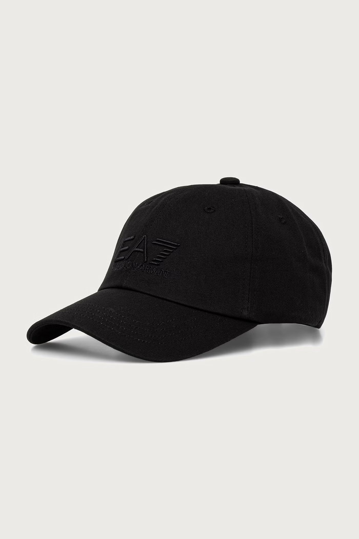 EA7 Emporio Armani καπέλο μπέιζμπολ βαμβακερό μαύρο AF15502.7X000592