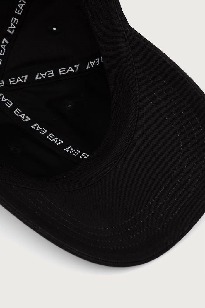 EA7 Emporio Armani καπέλο μπέιζμπολ βαμβακερό μαύρο AF15502.7X000592