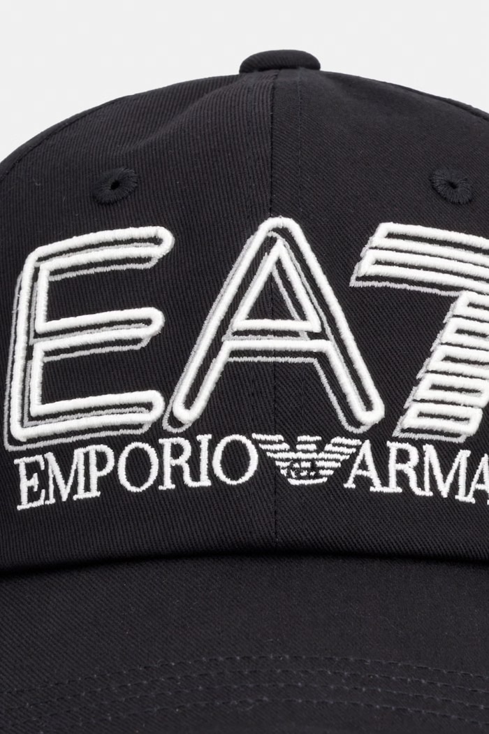 EA7 Emporio Armani czapka bejsbolówka bawełniana AF15502.7X000597 czarny SS26