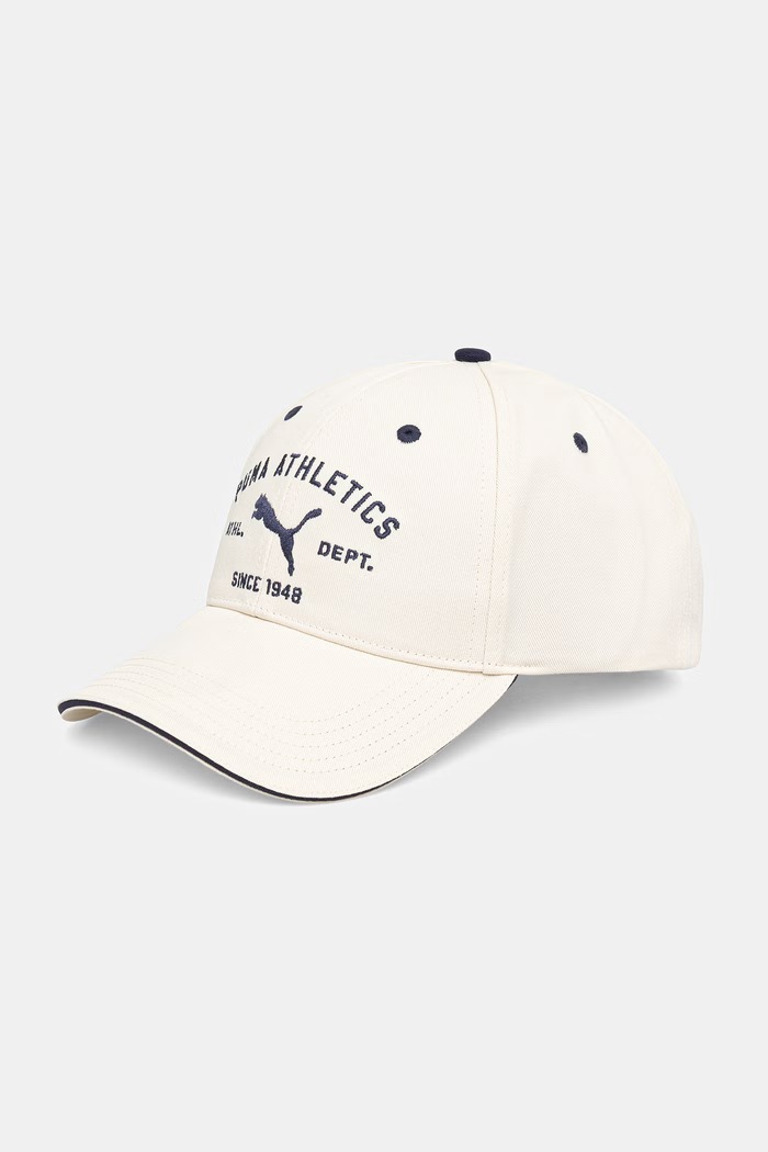 Puma καπέλο με γείσο βαμβακερό Wardrobe Essential μπεζ 026851