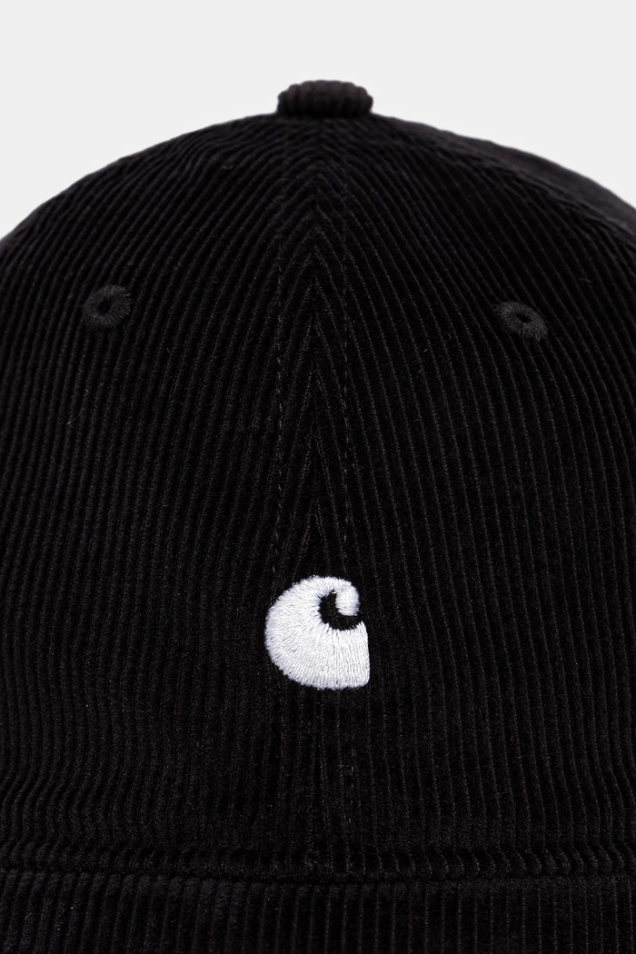 Κοτλέ καπέλο μπέιζμπολ Carhartt WIP Harlem Cap I036729.0D2XX μαύρο SS26