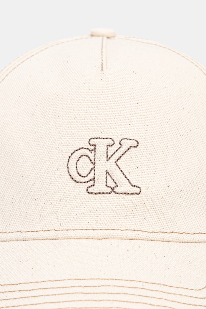 Calvin Klein καπέλο μπέιζμπολ βαμβακερό LV04F5061G μπεζ SS26