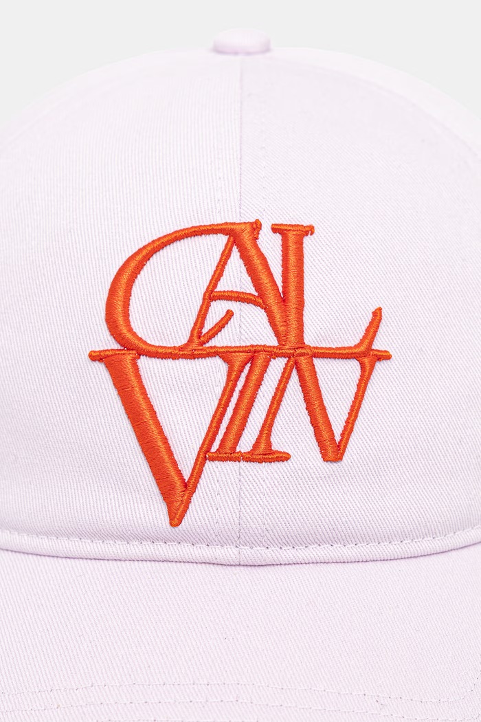 Calvin Klein Καπέλο με γείσο βαμβακερό LV04F5064G μωβ SS26