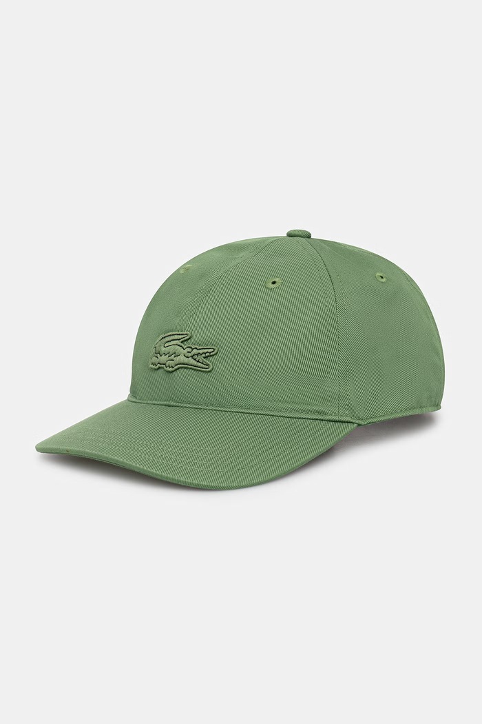 Lacoste čiapka so šiltom bavlnená zelená RK1910