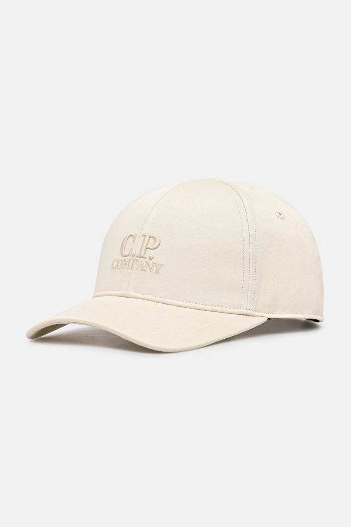 C.P. Company Șapcă de baseball din bumbac bej 20CMAC750A006288A