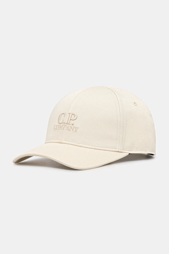 C.P. Company Șapcă de baseball din bumbac bej 20CMAC750A006288A