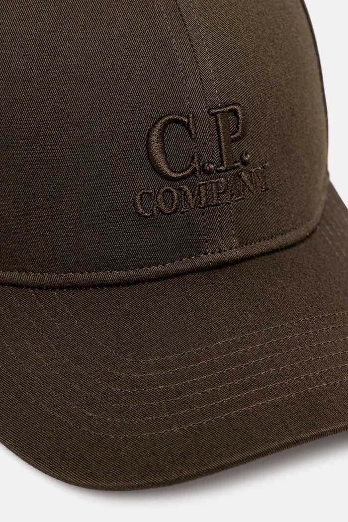 Bombažna bejzbolska kapa C.P. Company RCCMAC750A006288A zelena SS26