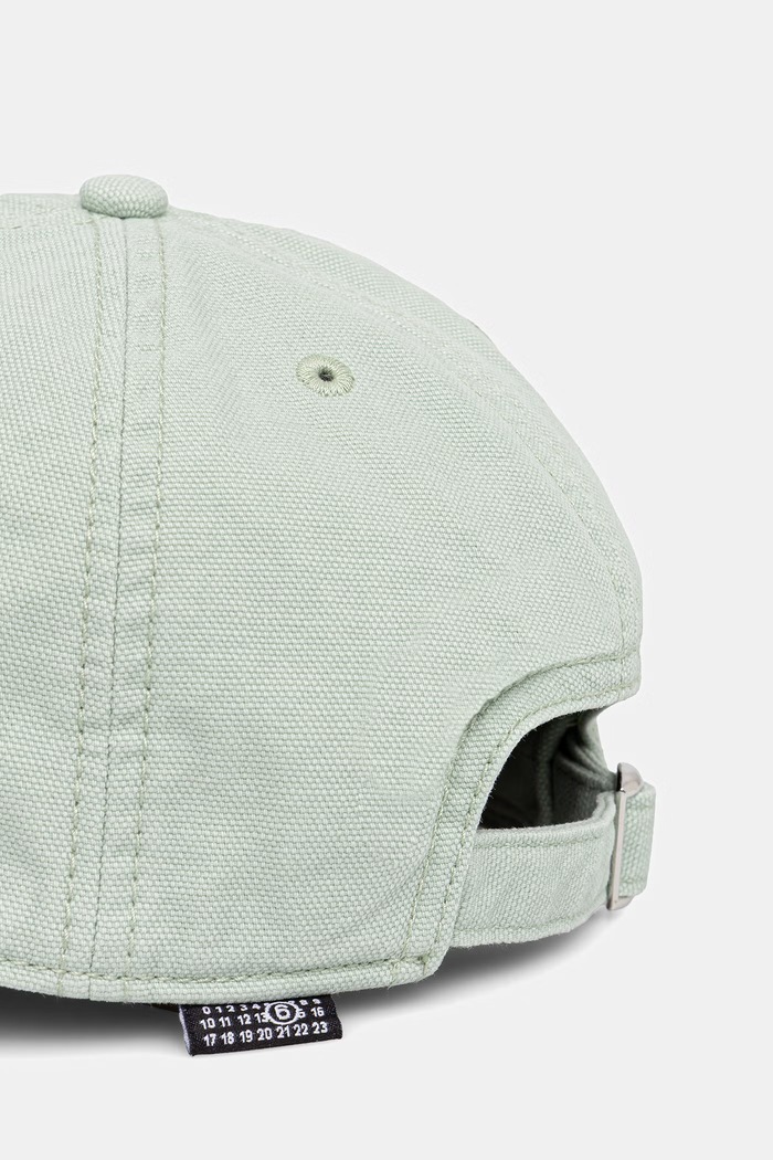 MM6 Maison Margiela czapka z daszkiem bawełniana turkusowy SH0TC0008.M35346
