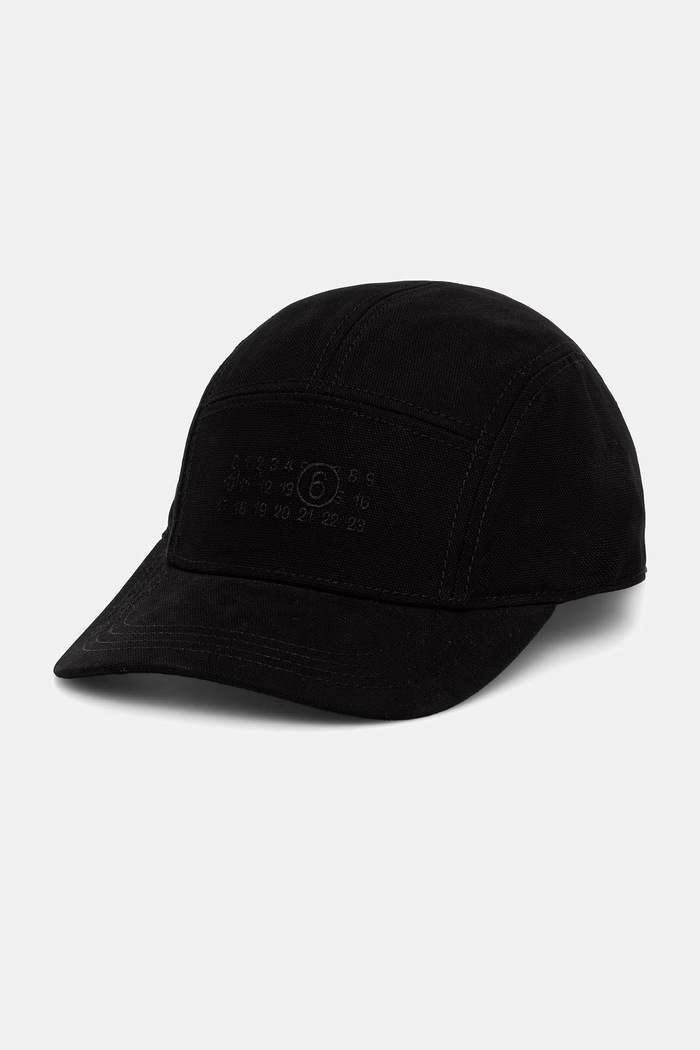 Памучна шапка с козирка MM6 Maison Margiela щампа черен SH0TC0009.M35346