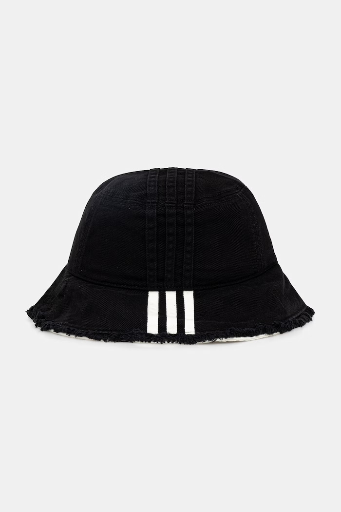 Traper šešir Y-3 STRIPES HAT natpis crna KD2433
