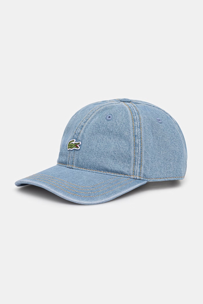 Lacoste czapka z daszkiem jeansowa niebieski RK6362