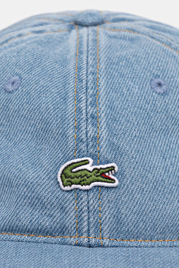 Lacoste czapka z daszkiem jeansowa RK6362 niebieski SS26