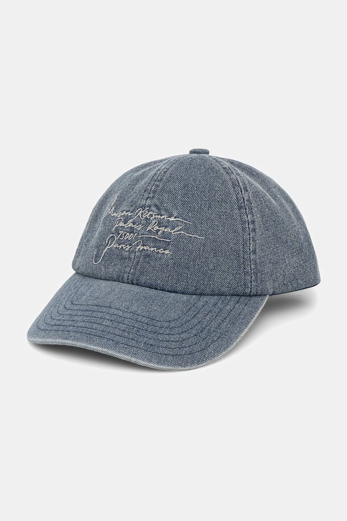 Джинсова кепка Maison Kitsuné Poetic Script інші блакитний QU06103WD4025