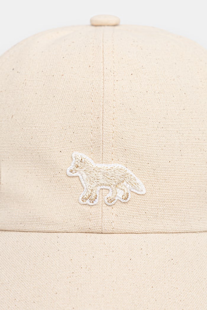 Maison Kitsuné cotton baseball cap Baby Fox OW06108WB0026 beige SS26