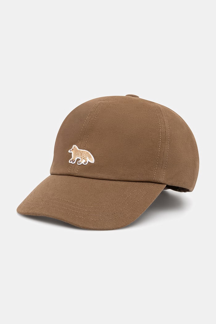 Maison Kitsuné cotton baseball cap Baby Fox cotton brown OW06108WB0026