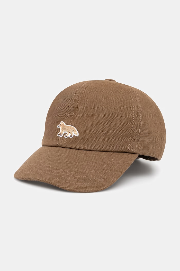 Maison Kitsuné cotton baseball cap Baby Fox cotton brown OW06108WB0026