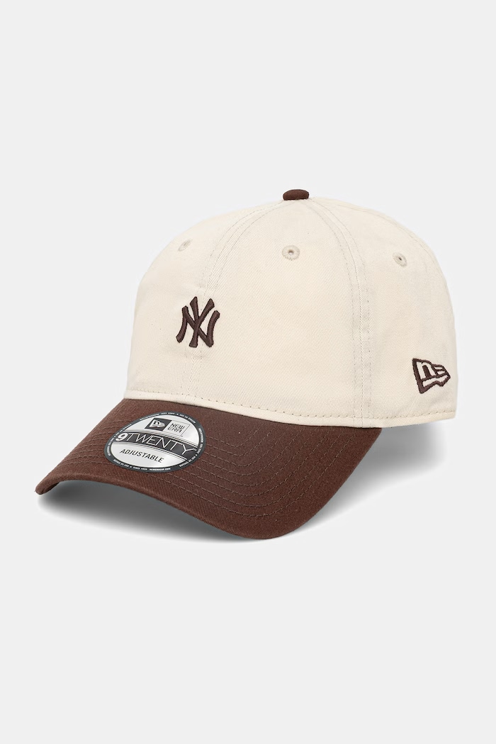 New Era pamut baseball sapka MINI WASHED 9TWENTY® aplikációval bézs 60771810