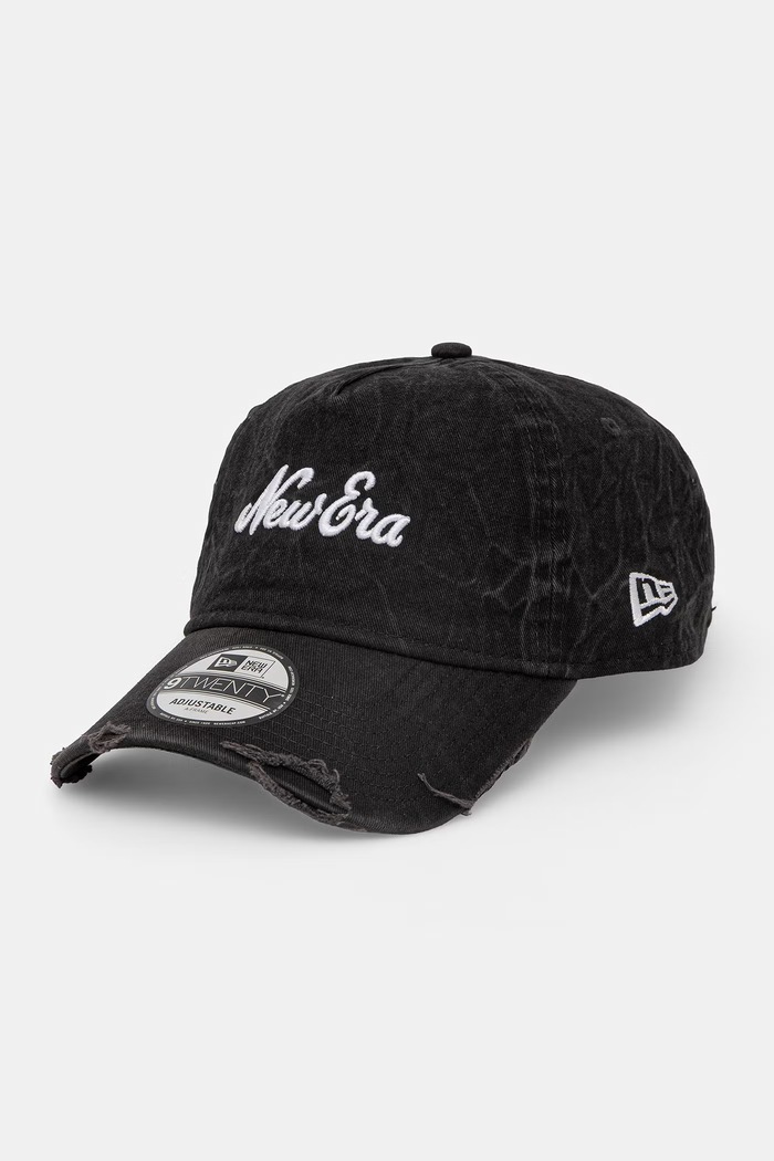 Βαμβακερό καπέλο του μπέιζμπολ New Era PIGMENT WASH 9TWENTY® AF απλικέ μαύρο 60771876