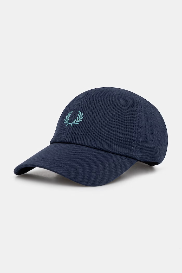 Fred Perry berretto da baseball in cotone applique blu navy HW2295