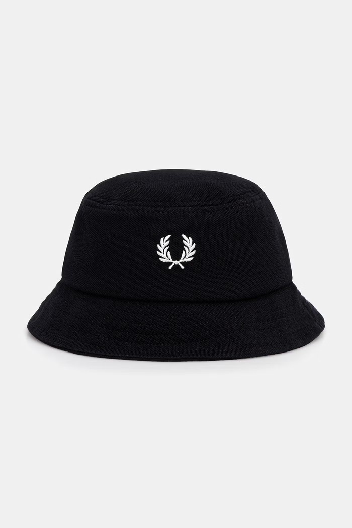 Fred Perry καπέλο bucket βαμβακερό ανδρικό μαύρο HW2296