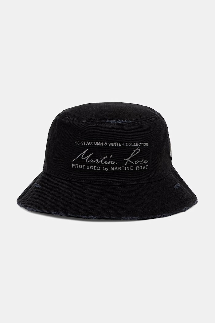 Martine Rose Signature kapelusz bucket bawełniany czarny 1224WP13002