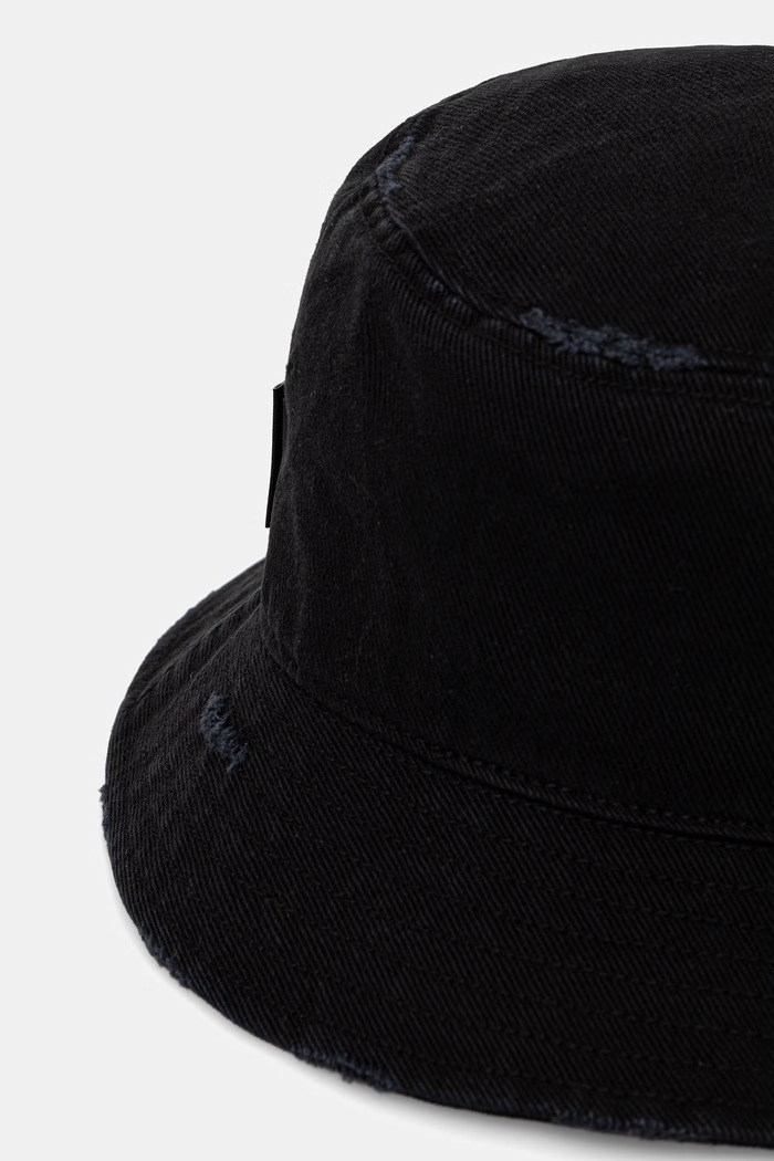 Martine Rose Signature kapelusz bucket bawełniany 1224WP13002 czarny SS26