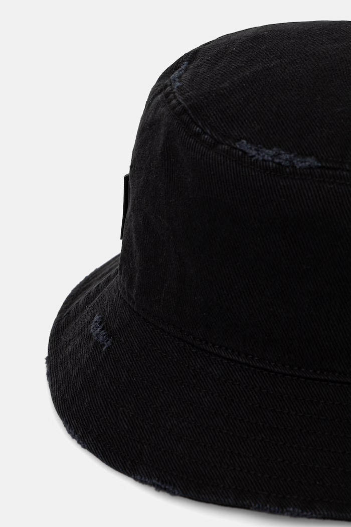Martine Rose Signature kapelusz bucket bawełniany 1224WP13002 czarny SS26