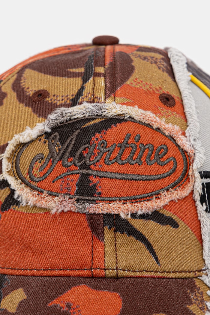 Martine Rose Collage cappello da baseball in cotone 1217WP25208 arancione SS26