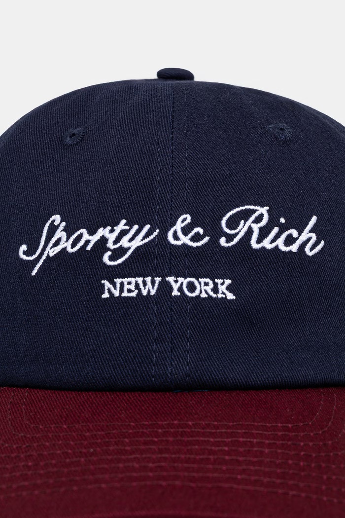 Sporty & Rich Syracuse NY czapka bejsbolówka bawełniana AC04075328BL150 granatowy SS26