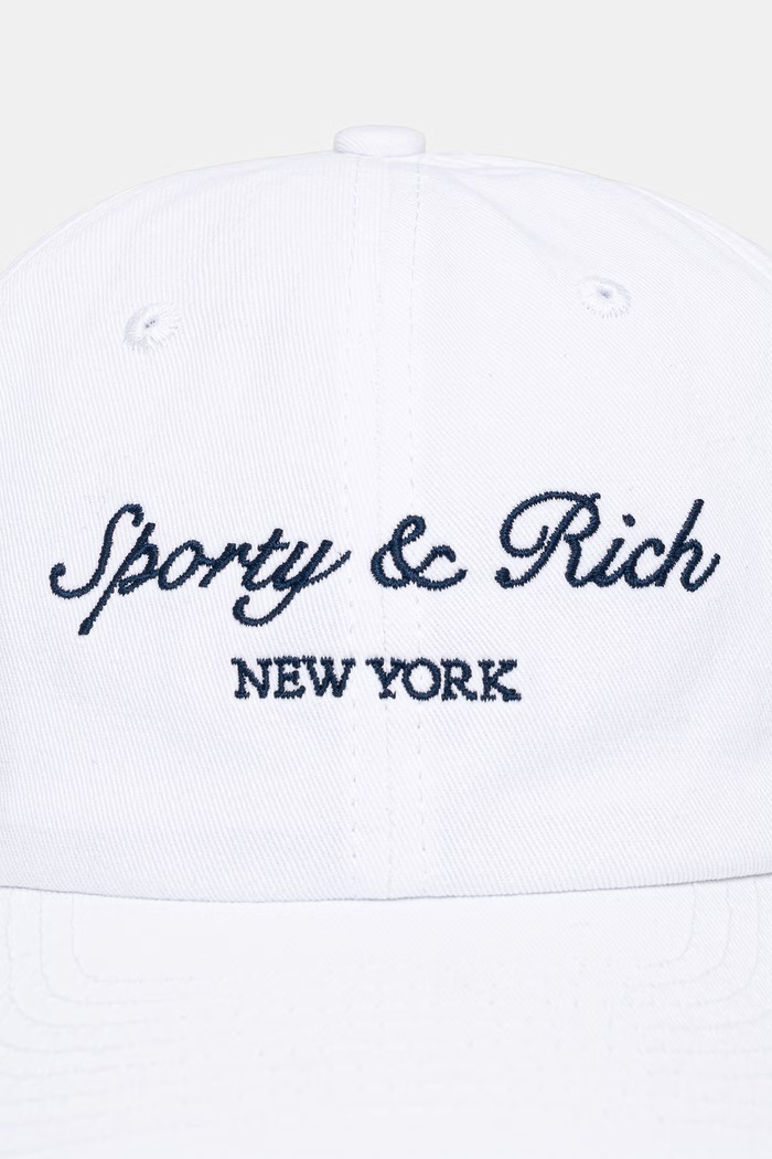 Sporty & Rich Syracuse NY czapka z daszkiem z bawełną AC04075328WH01 biały SS26