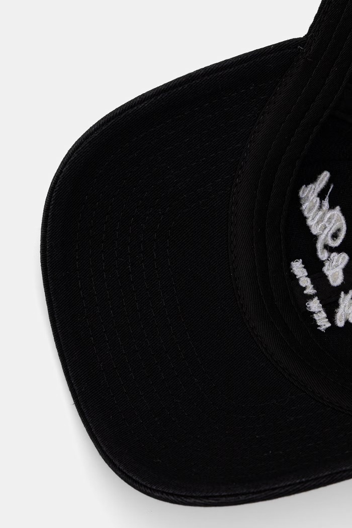 Sporty & Rich Signature NY czapka z daszkiem bawełniana czarny AC04071329BA02