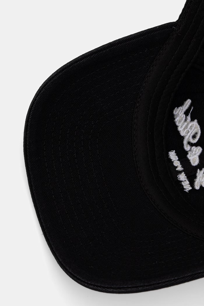 Sporty & Rich Signature NY czapka z daszkiem bawełniana czarny AC04071329BA02