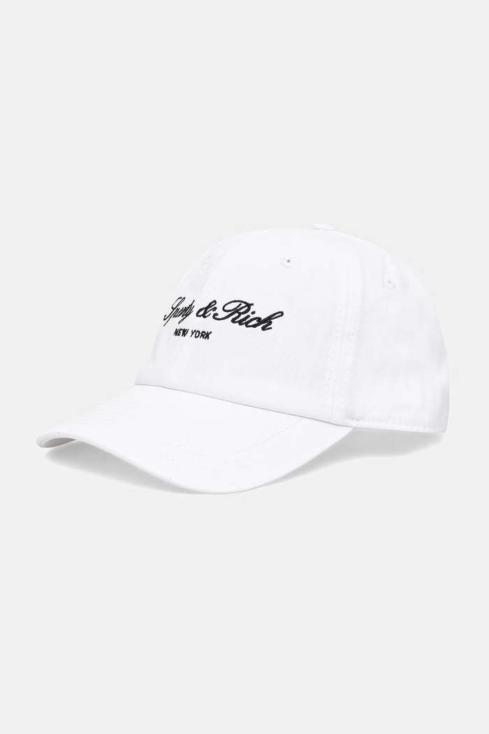 Sporty & Rich Signature NY czapka bejsbolówka bawełniana biały AC04071329WH01