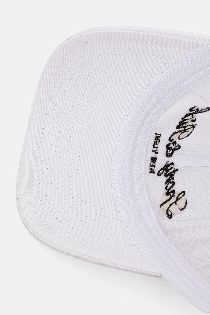 Sporty & Rich Signature NY czapka bejsbolówka bawełniana biały AC04071329WH01