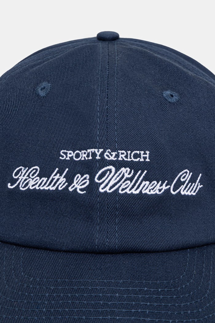 Sporty & Rich H&W Club czapka z daszkiem bawełniana AC040712234BL132 granatowy SS26