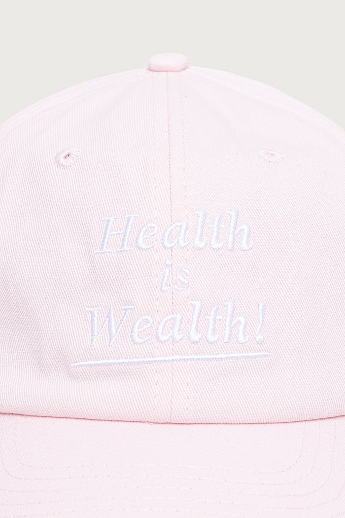 Sporty & Rich Health Is Wealth czapka bejsbolówka bawełniana AC04074006P145 różowy SS26
