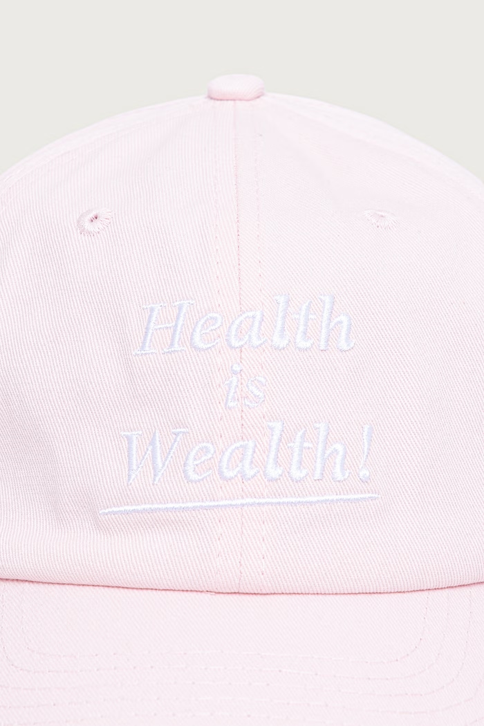 Sporty & Rich Health Is Wealth czapka bejsbolówka bawełniana AC04074006P145 różowy SS26