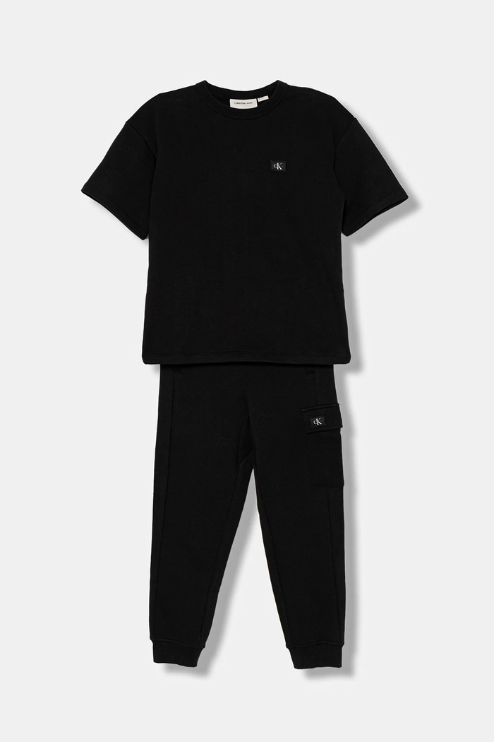 Calvin Klein Jeans set de bumbac pentru copii bumbac negru IB0IB02636.128.176.PPY2