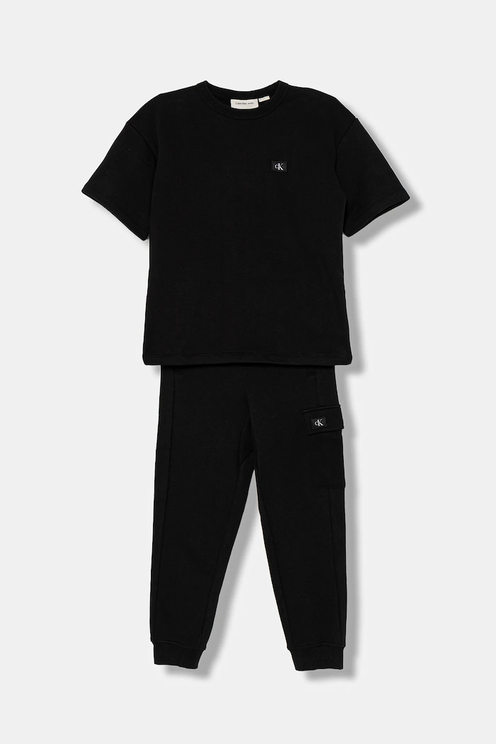 Calvin Klein Jeans set de bumbac pentru copii bumbac negru IB0IB02636.128.176.PPY2