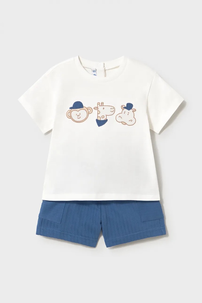 Mayoral set de bumbac pentru copii bumbac bleumarin 1665.3A.Baby.PPY2