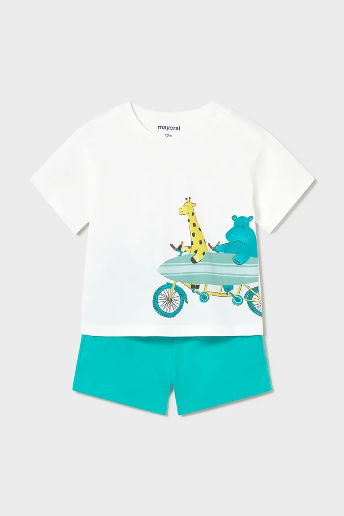 Детски памучен комплект Mayoral памук тюркоазен 1670.3G.Baby.PPY2