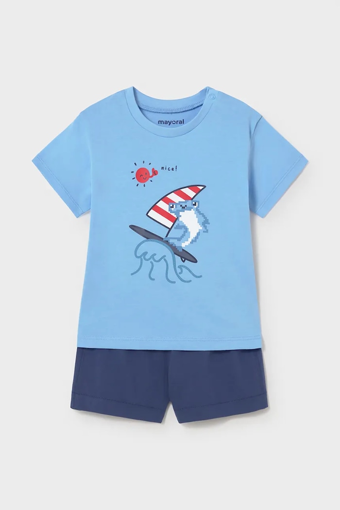 Mayoral set de bumbac pentru copii bumbac albastru 1671.3H.Baby.PPY2
