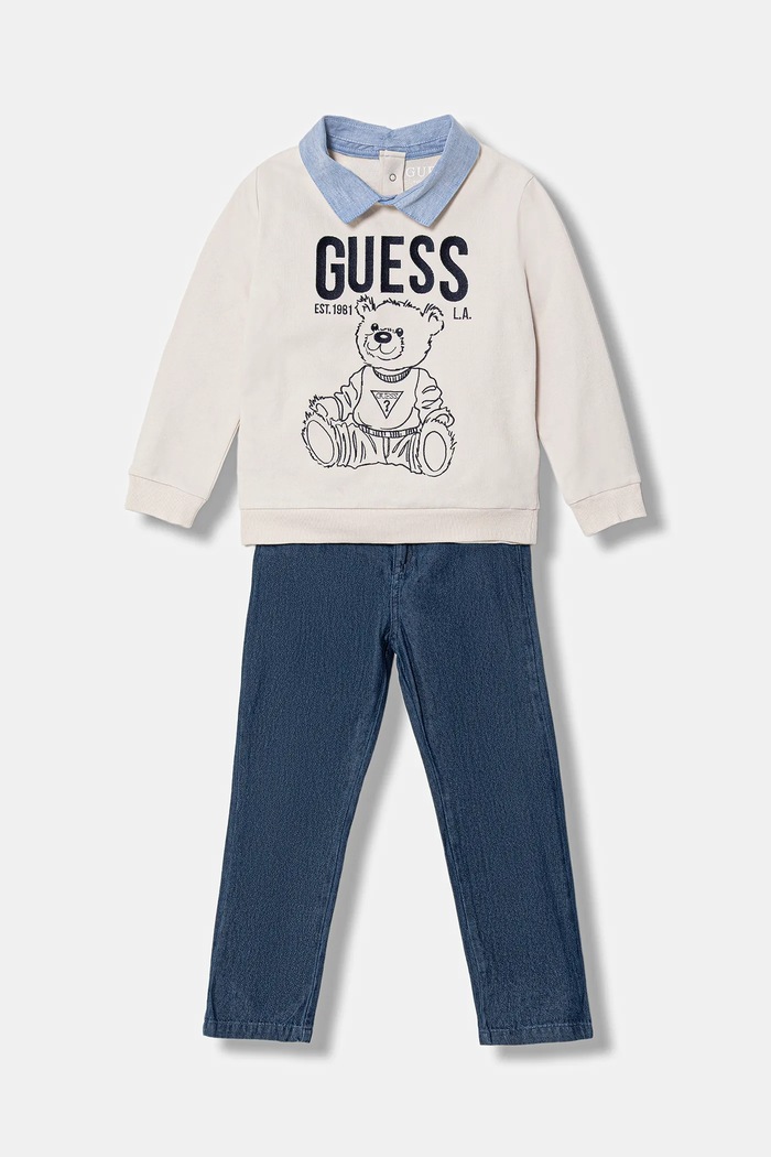 Παιδικό βαμβακερό σετ Guess 2-pack βαμβάκι μπεζ N6RG06.K82T0.PPY2