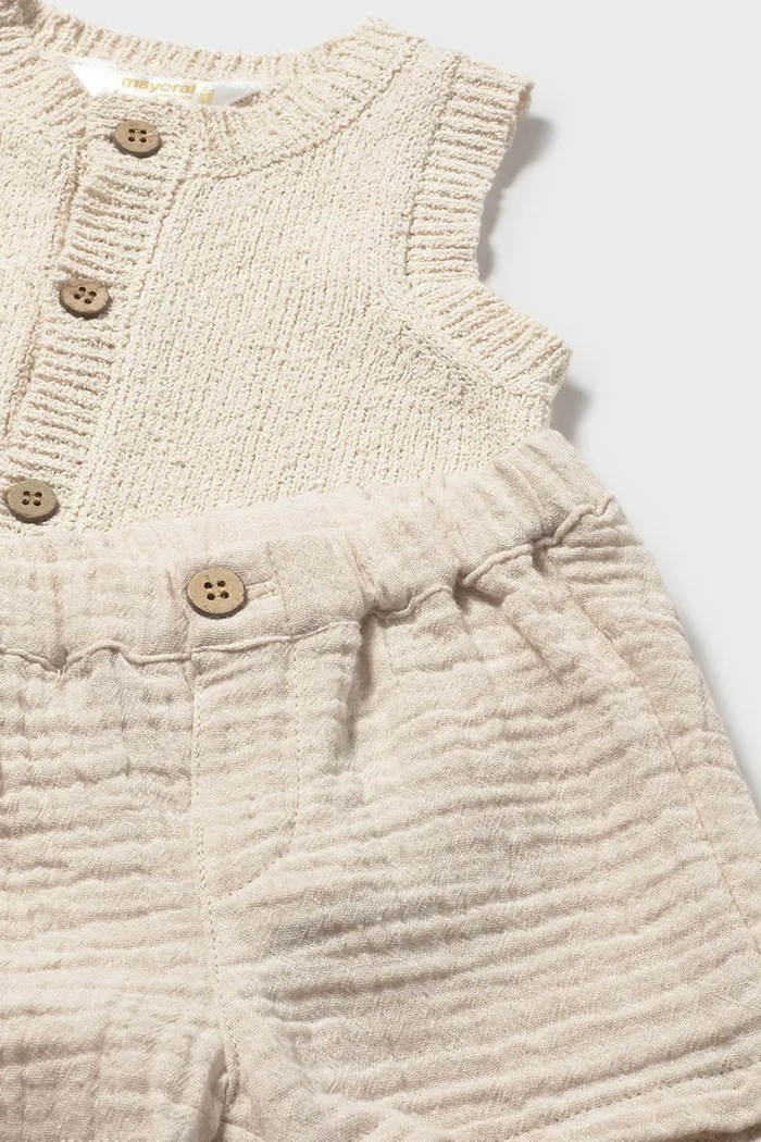 Детский хлопковый комплект Mayoral Newborn бежевый 1279.1L.Newborn.PPY2
