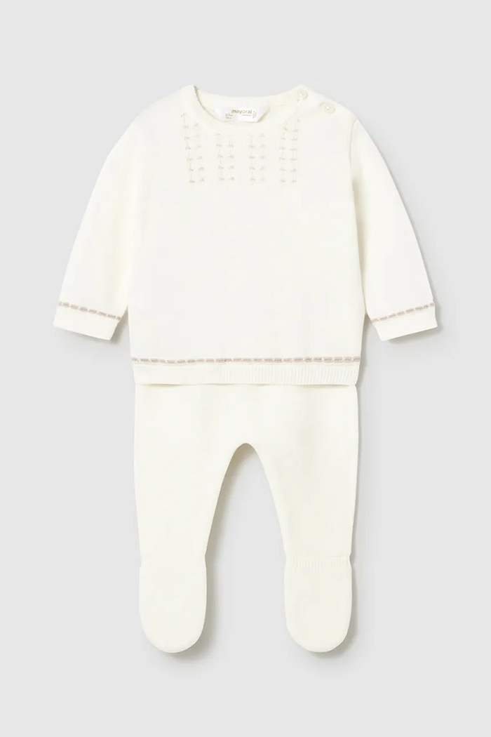 Дитячий бавовняний комплект Mayoral Newborn аплікація білий 1502.1D.Newborn.PPY2