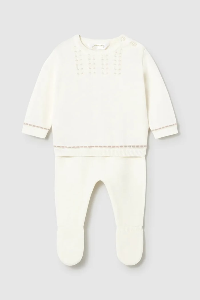Дитячий бавовняний комплект Mayoral Newborn аплікація білий 1502.1D.Newborn.PPY2