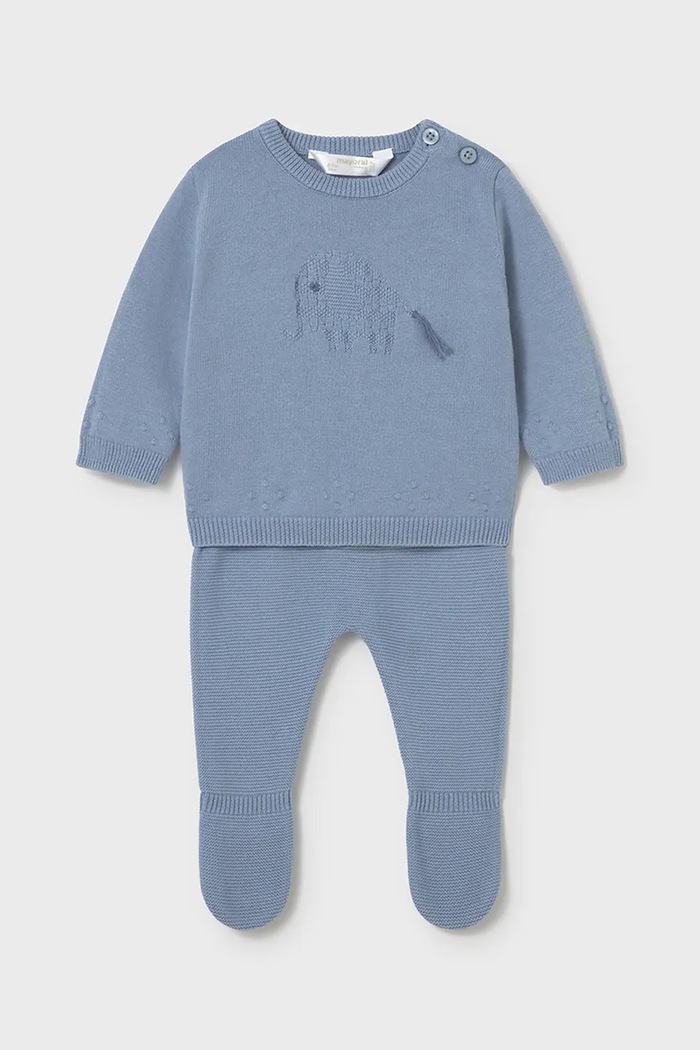 Дитячий бавовняний комплект Mayoral Newborn аплікація блакитний 1502.1D.Newborn.PPY2